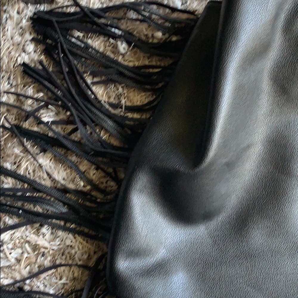 NEW Victoria's Secret fringe black drawstring bag - Picture 8 of 8